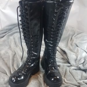 VINTAGE 90s CANDIES knee high platform boots